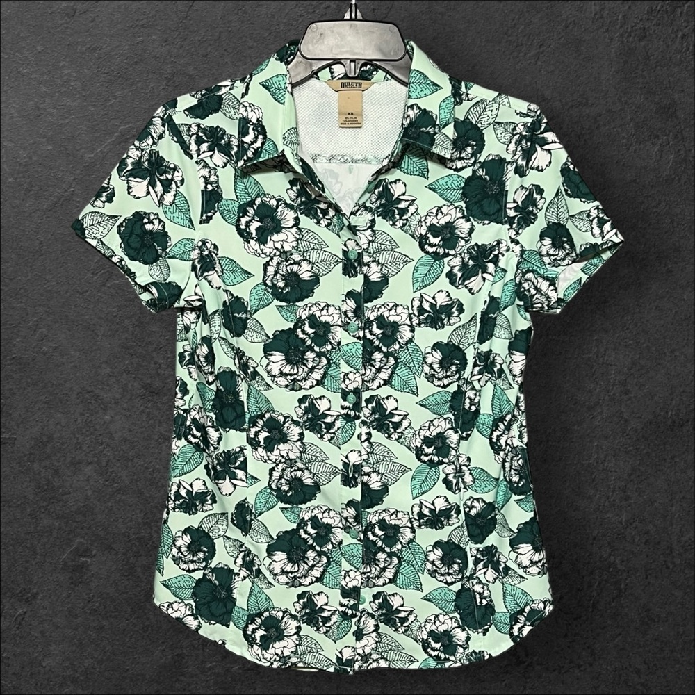 Duluth Trading Co. Cap Sleeve Sidewinder Gardening Shirt Green Women's Size XS